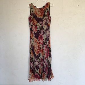 TALBOTS 100% silk floral maxi dress size 12